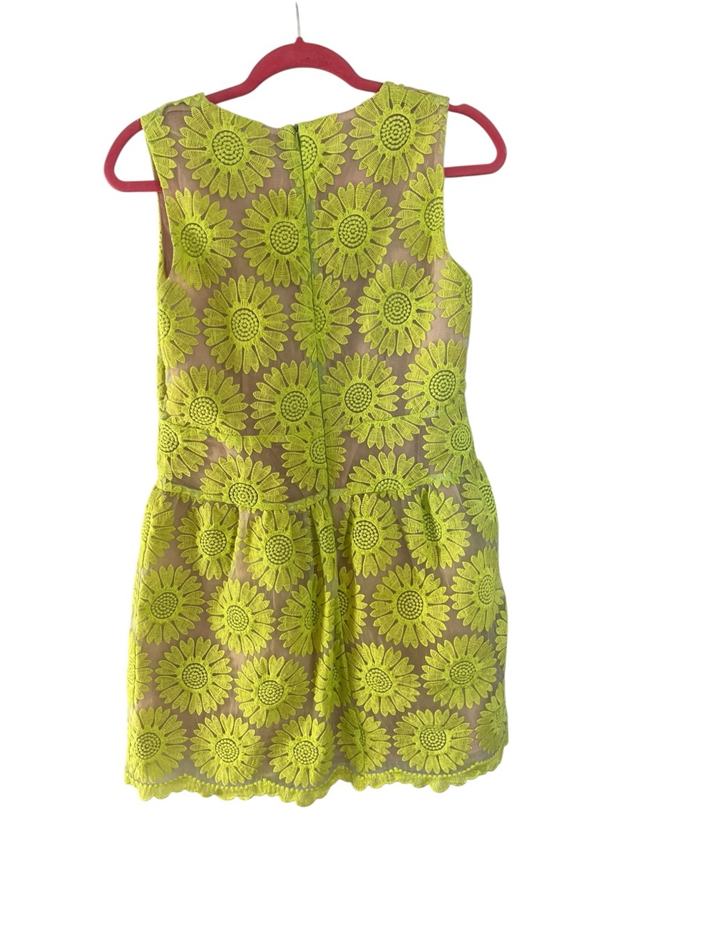 Yellow Feminine Embroidered Dress Coquette Wedding Guest Graduation M - Picture 3 of 7